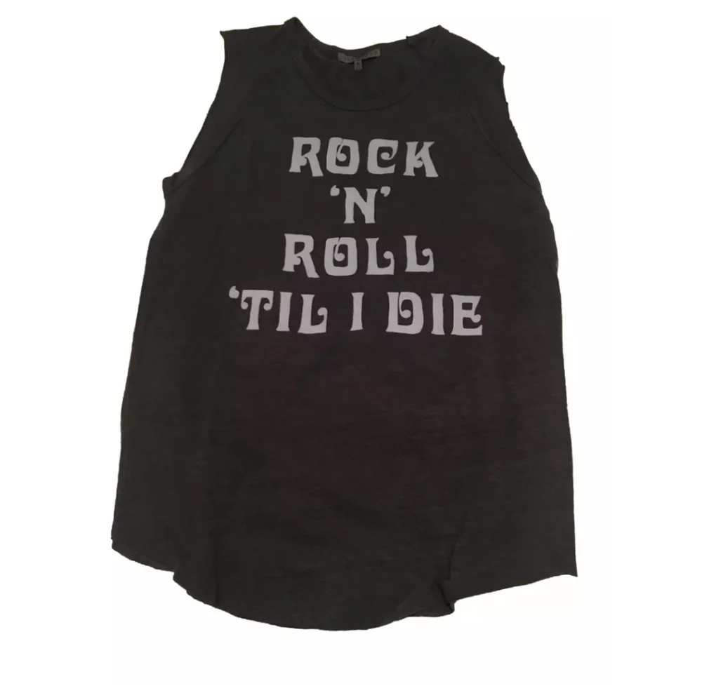 NWOT Women's Rock 'N' Roll Til I Die Junk Food Tank Top - Picture 3 of 5